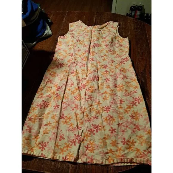Liz Claiborne Liz Sport Dress Size 16 Sleeveless Floral Linen Blend Sundress - Picture 3 of 4